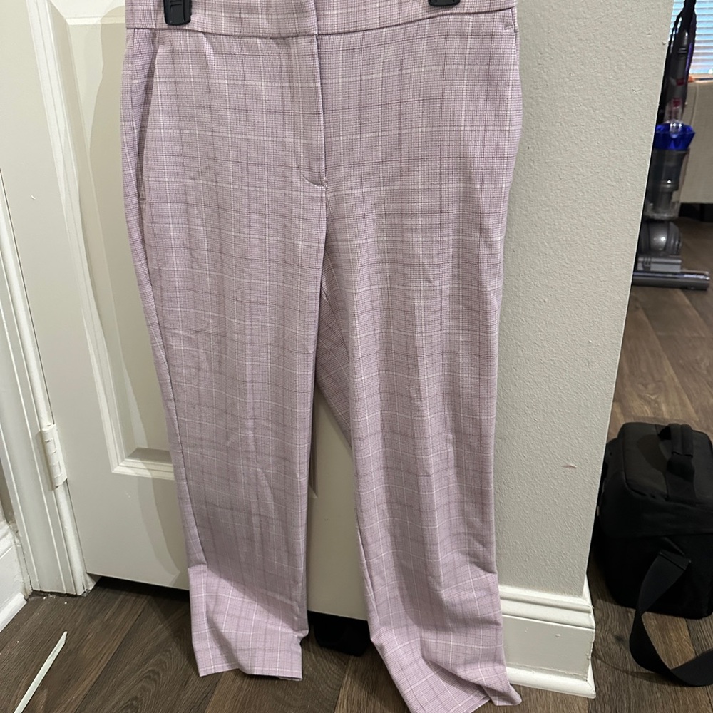 Ann Taylor Lavender Checkered Cropped Pants